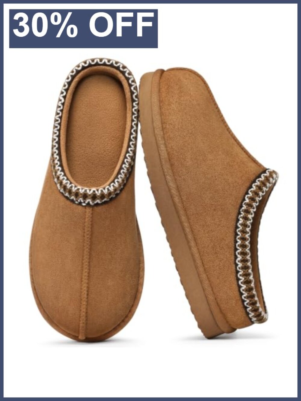 Memory Foam Slippers Women Faux Suede Clog House Shoes Slip-On